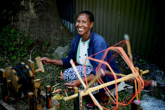 Spinning at FashionABLE in Ethiopia